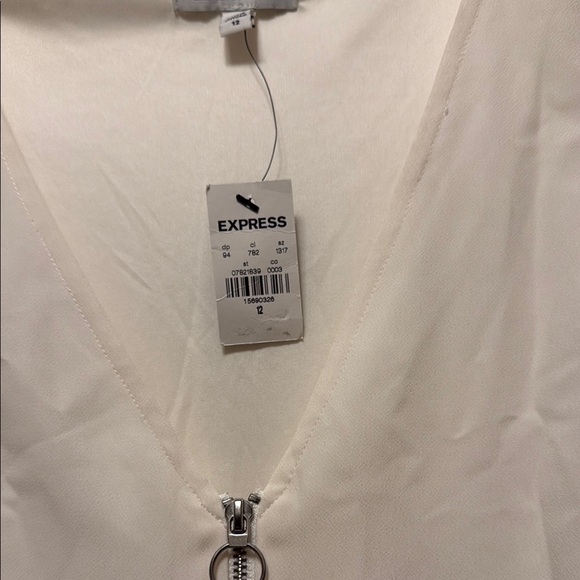 Express White Tailored Jumpsuit with V-Neck - Picture 5 of 6